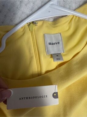 Anthropologie Maeve Yellow Mini Dress
